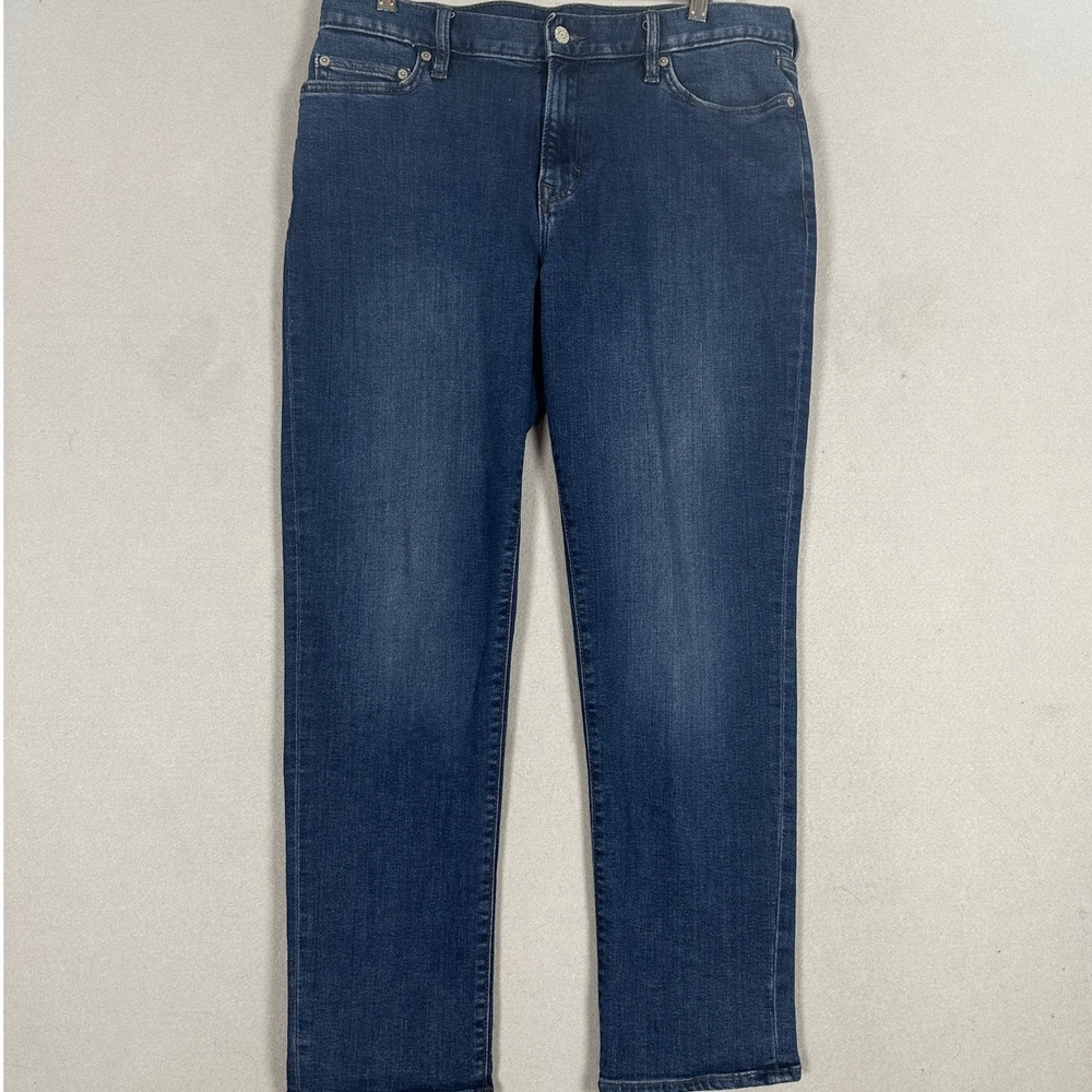 Banana Republic Travel Jeans Mens 34X30 Blue Slim Fit Tapered Denim 5-Pocket EUC